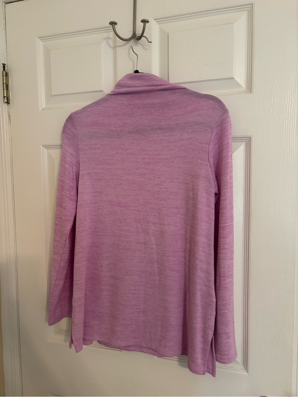 Lands' End Heathered Lilac Open Front Cardigan
